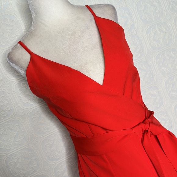 ASOS DESIGN | Twist Front Strappy Culotte Jumpsuit in Red - Picture 3 of 15